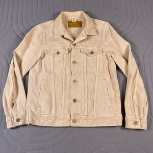 &DENIM H&M Women's 8 Blush Pink Trucker Denim Jacket Button Front Cotton